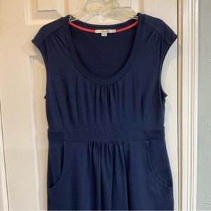 BODEN Dress size 10, blue, scoop neck, pockets, Modal/Cotton w/stretch
